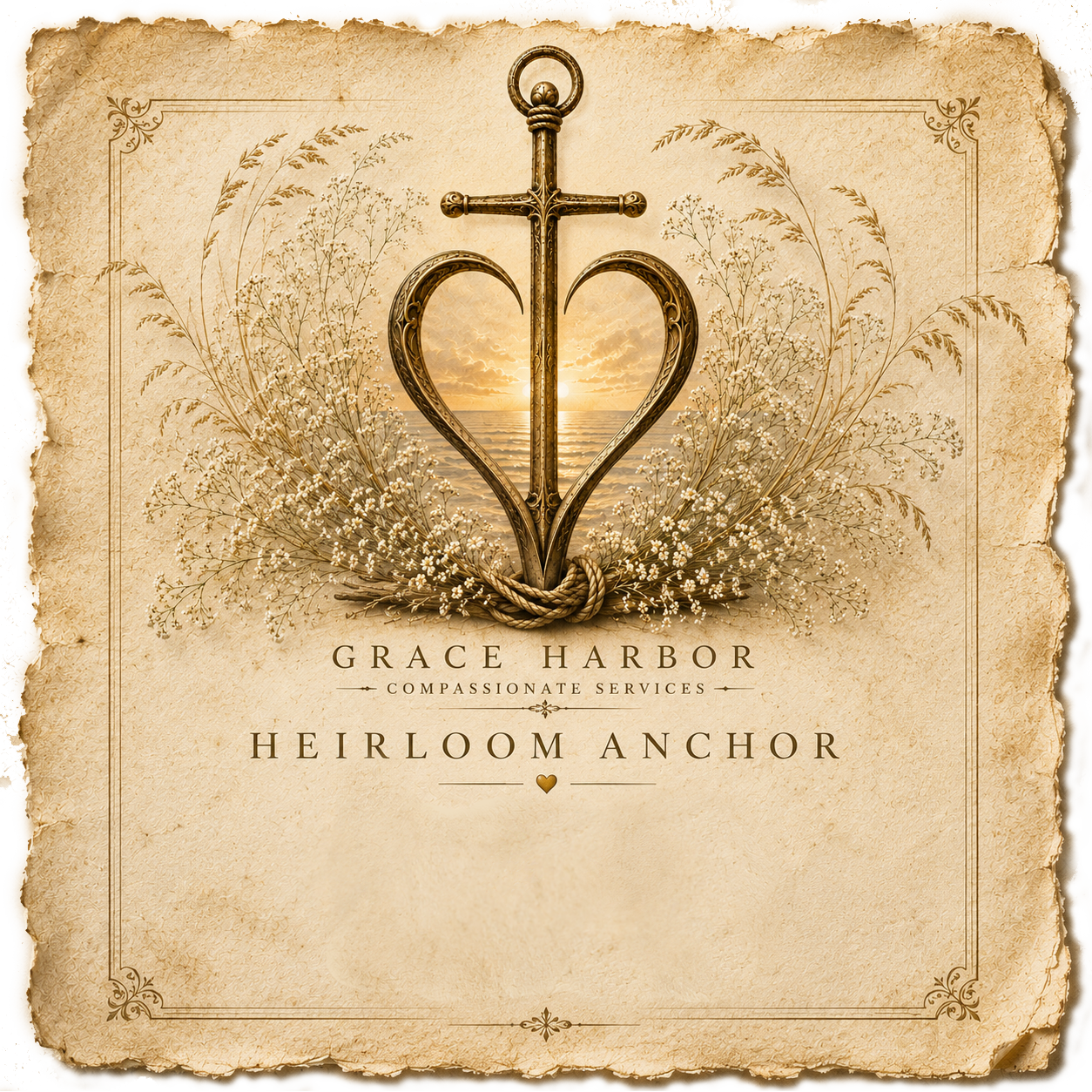 Grace Harbor Heirloom Anchor certificate. Heaven Sent from up above, Precious Angels for us to love.